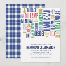Hanukkah Ord Julfest-inbjudan Inbjudningar