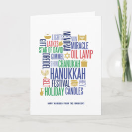 Hanukkah Ord Julhälsningar kort