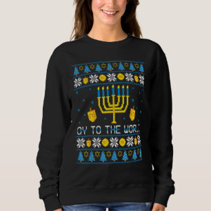Hanukkah Oy Till Världen Judisk Ful Svettar Menora T Shirt