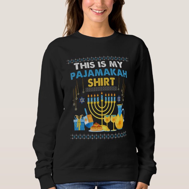 Hanukkah Pajama This is My Pajamakah T Shirt (Framsida)