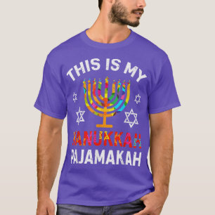 Hanukkah Pajamas Helgdag Menorah Joke Humor Funny T Shirt
