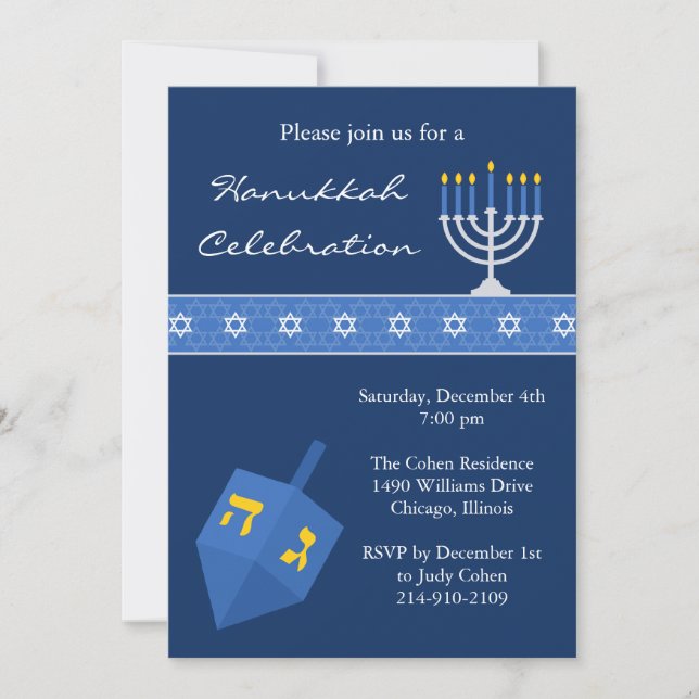 Hanukkah-partiets inbjudan (Framsida)