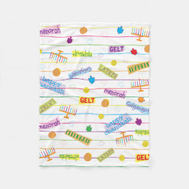 Hanukkah Party Fleece Blanket/Small