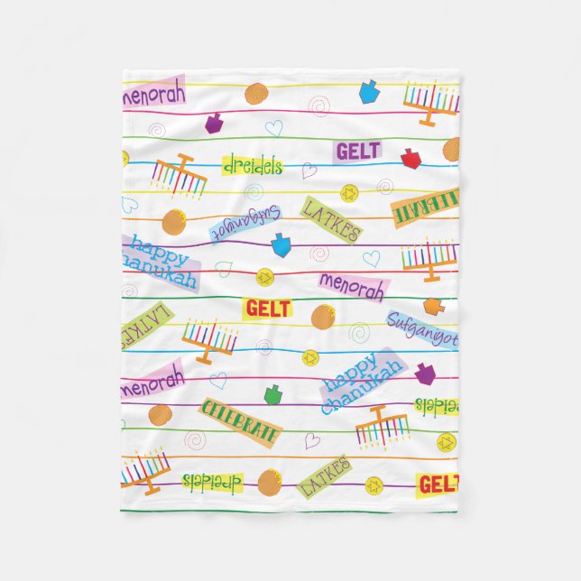 Hanukkah Party Fleece Blanket/Small (Framsidan)