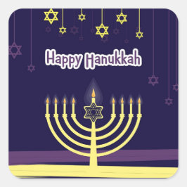 Hanukkah Party levererar Gift Wrapping Stickers Fyrkantigt Klistermärke