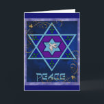 Hanukkah Peace Art<br><div class="desc">Fredsduvan i stjärnan och ord "fred" är en underbar gåva och önskan för det kommande året. I blått, gröntar, lila.</div>