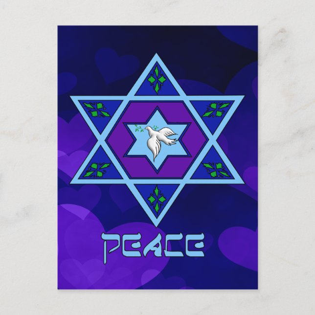 Hanukkah Peace Art Helg Vykort (Framsida)