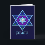 Hanukkah Peace Art Helgkort<br><div class="desc">Blåor av alla nyanser,  lilak och lavender i en blomform med en sexsidig stjärna i mitten är ett underbart sätt att fira Hanukkah och samtidigt uttrycka din individualitet.</div>
