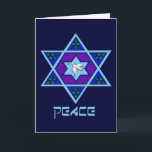 Hanukkah Peace Art Helgkort<br><div class="desc">Blåor av alla nyanser,  lilak och lavender i en blomform med en sexsidig stjärna i mitten är ett underbart sätt att fira Hanukkah och samtidigt uttrycka din individualitet.</div>