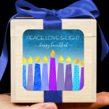 Hanukkah Peace Kärlek Blue Boho Candles Turcos