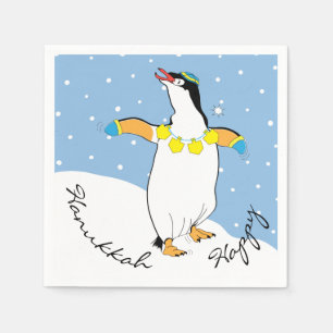 Hanukkah Penguin Party Pappersservett