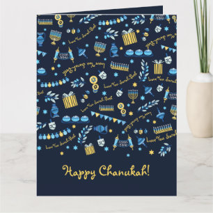 Hanukkah Personlig Menorah Dreidel Kort