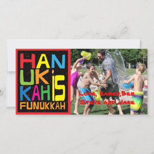 Hanukkah Photo Card/2 sided Hanukkah is Funukkah Julkort