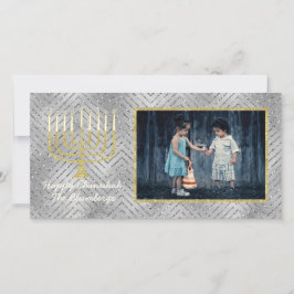 Hanukkah Photo Card "Elegant Menorah" Julkort