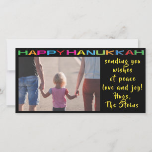 Hanukkah Photo Card "Lycklig Hanukkah" Julkort