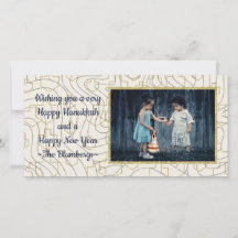 Hanukkah Photo Card "Stars & Dreidels"