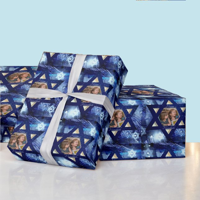 Hanukkah Photo Family Kids Roll Gift Presentpapper (Skapare uppladdad)