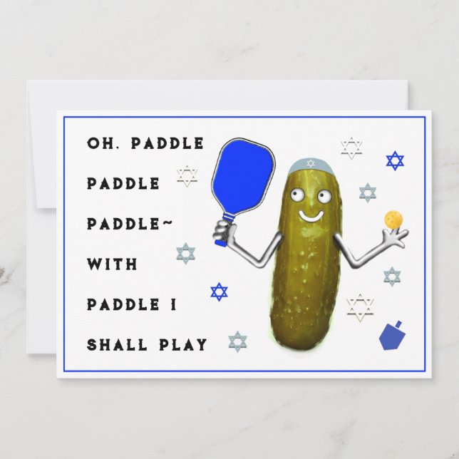 Hanukkah Pickleball-kort Julkort (Framsida)