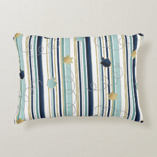 Hanukkah Pillow Dreidels N Stars Prydnadskudde