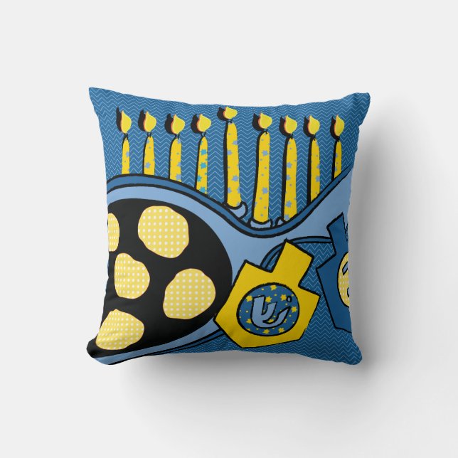 Hanukkah Pillow "LATKES AND SOUR CREAM" Kudde (Framsida)