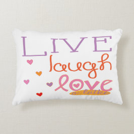 Hanukkah Pillow"Live Laugh Kärlek a Latke" Hearts Prydnadskudde