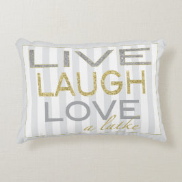 Hanukkah Pillow ’Live Laugh Kärlek a Latke’ Prydnadskudde
