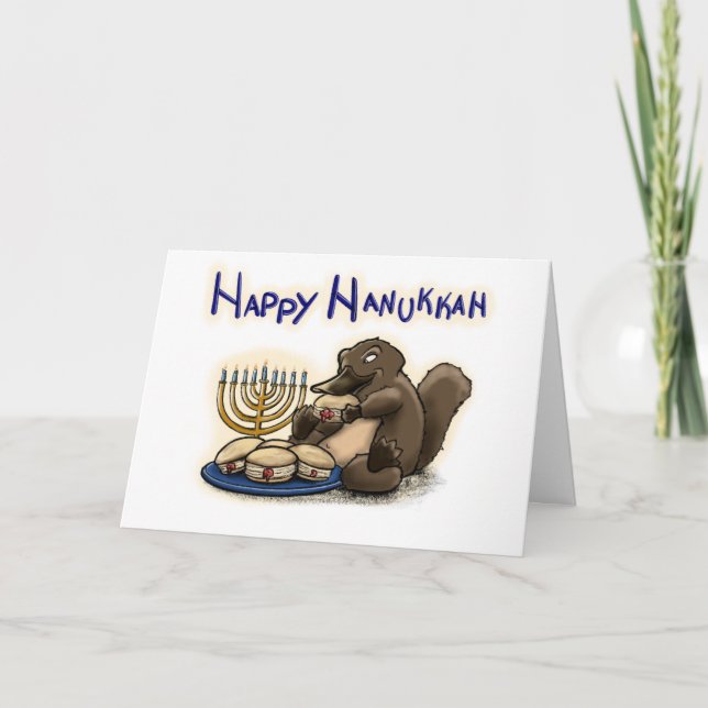 Hanukkah Platypus Kort (Framsida)