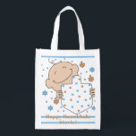 Hanukkah Pojke Tote Bag Återanvändbar Påse<br><div class="desc">Lycklig Pojke, vit tvåsidig påse. All inslag kan redigeras. All redigerbar text kan tas bort och ersättas med ett eget meddelande. Använda ditt favoritteckensnitt färg, storlek och stil. Lycklig Hanukkah/Chanukah! Stil: Återanvändbar väska grönt och rädda planeten med vår återanvändbara matkasse! Den här väskan är gjord med en lätt polyesterväv och...</div>