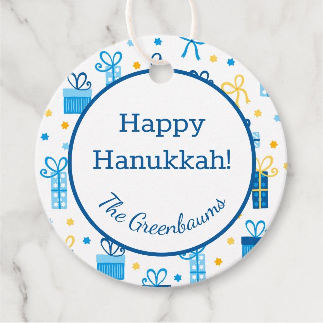 Hanukkah-presenter Presentkort Gåvor Etiketter (Framsida)