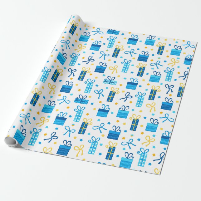 Hanukkah Presenter Wrapping Papper Presentpapper (Utrullad)