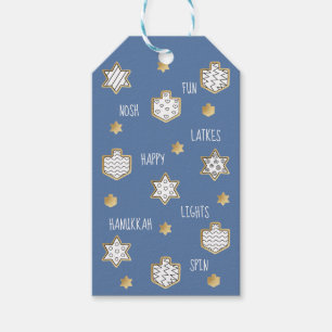 Hanukkah presentkort Svart och guld Snyggt Presentetikett