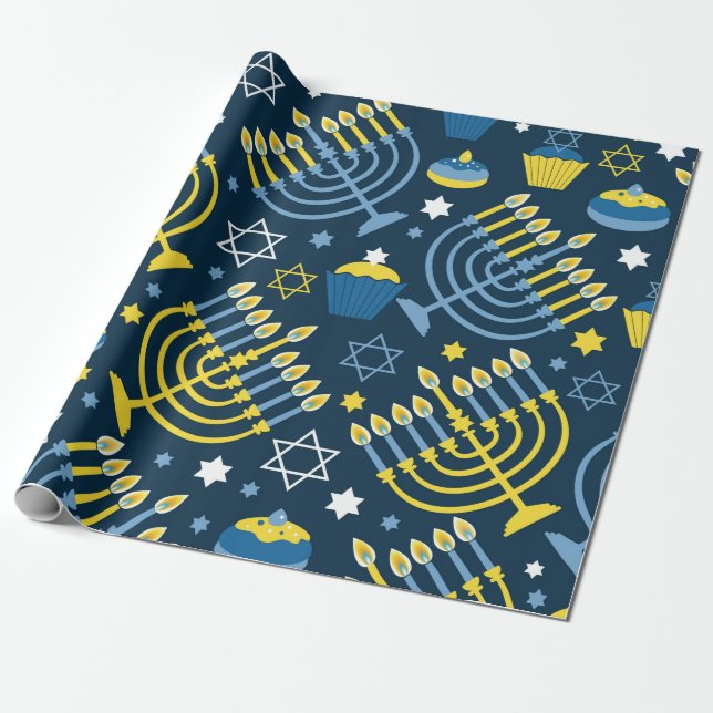 "Hanukkah" Presentpapper (Utrullad)