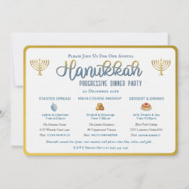 Hanukkah Progressive Dinner Party Invitation Inbjudningar