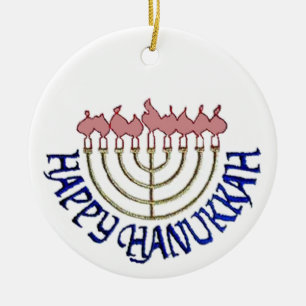 Hanukkah prydnad julgransprydnad keramik