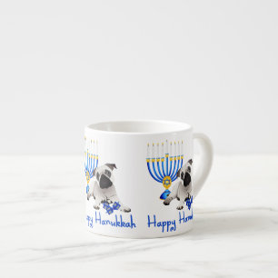 Hanukkah Pug med Menorah och Dreidels Espressomugg