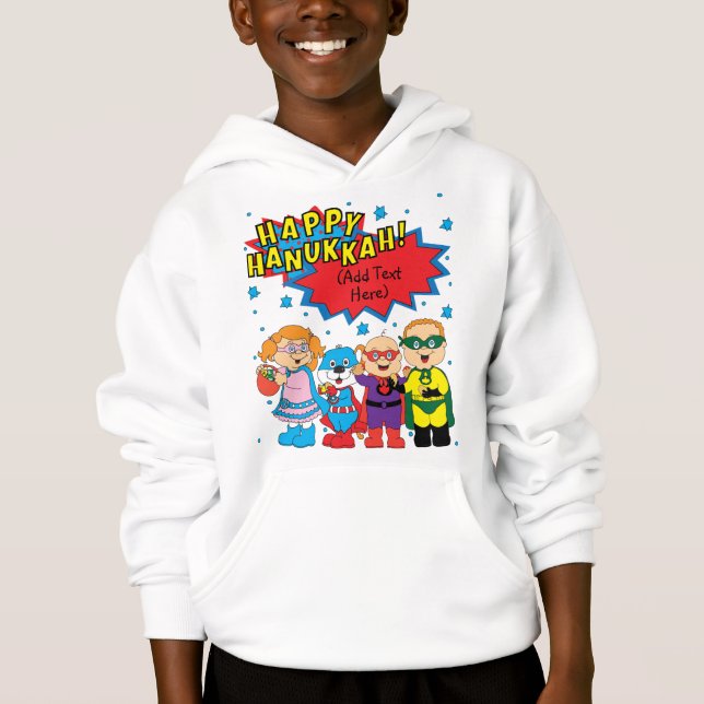 Hanukkah Pullover Småbarn Sweatshirt "Toppen Hero" T Shirt (Framsida)