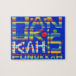 Hanukkah Puzzle för barn/Bl "Hanukkah is Funukkah" Pussel