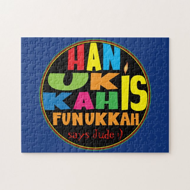 Hanukkah Puzzle för barn Personlig Pussel (Horisontell)
