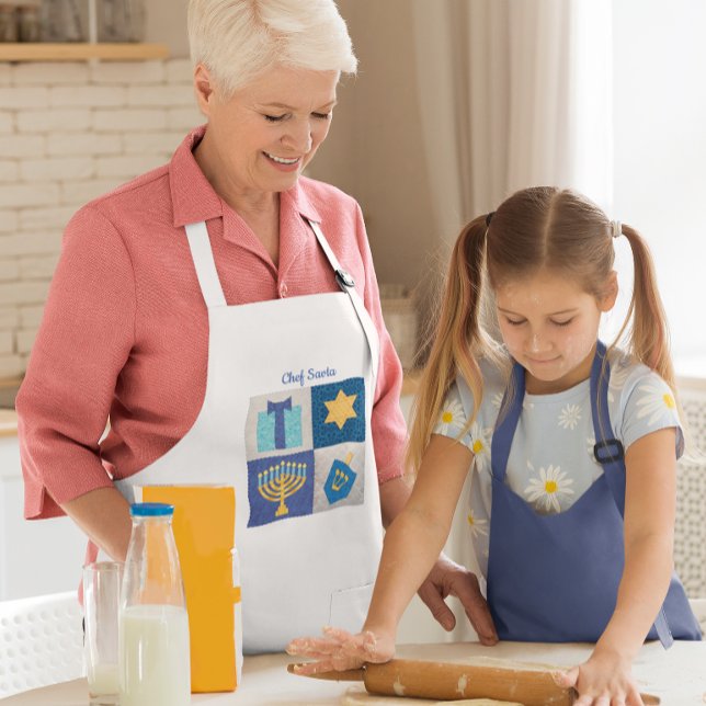 Hanukkah Quilt Collage Personlig Apron Förkläde (Skapare uppladdad)
