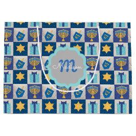 Hanukkah Quilt Personlig Large Gift Bag