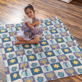 Hanukkah Quilt Se Fleece Blanket