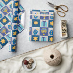 Hanukkah Quilt Wrapping Papper Presentpapper<br><div class="desc">En Menorah,  David,  Dreidel och Gift-stjärnan gör att din presenter är papper med den här charmerande inslagningen. Koordinera ditt hem med hela Hanukkah Quilt Collection!</div>