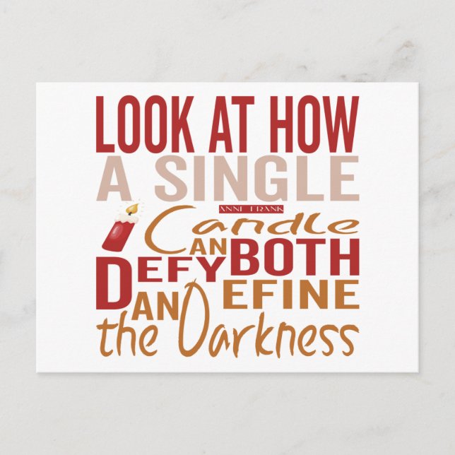 Hanukkah Quotes  Meddelande Vykort (Framsida)