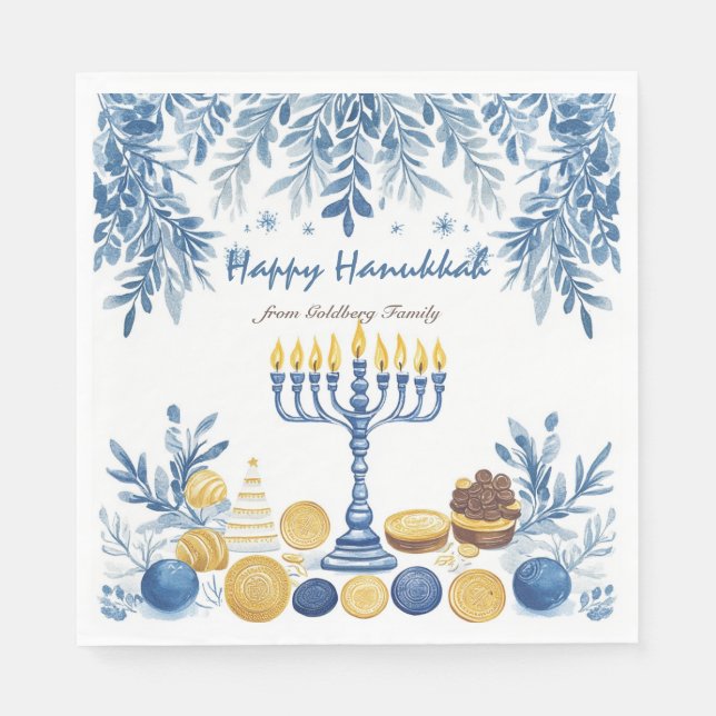 Hanukkah Radiance, vattenfärg Pappersservett (Framsidan)