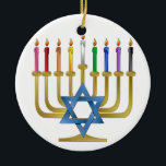 Hanukkah Rainbow Candles Guld Menorah Julgransprydnad Keramik<br><div class="desc">Du tittar på Lee Hiller-designsamlingen av Hem- och Office Decor,  Apparel,  Gifts and Collectibles. Utformningen omfattar Lee Hiller Photography och Mixed Media Digital Art Collection. Du kan visa hennes naturfotografi på http://HikeOurPlanet.com/ och följa hennes vandrande blogg i Hett Vår nationalpark.</div>