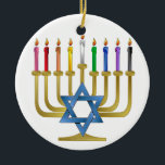 Hanukkah Rainbow Candles Guld Menorah Julgransprydnad Keramik<br><div class="desc">Du tittar på Lee Hiller-designsamlingen av Hem- och Office Decor,  Apparel,  Gifts and Collectibles. Utformningen omfattar Lee Hiller Photography och Mixed Media Digital Art Collection. Du kan visa hennes naturfotografi på http://HikeOurPlanet.com/ och följa hennes vandrande blogg i Hett Vår nationalpark.</div>