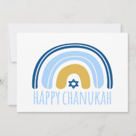 HANUKKAH Rainbow Menorah Dreidel Greeting Card