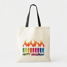 Hanukkah Rainbow Menorah Tygkasse