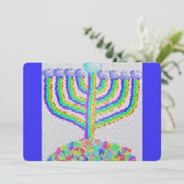 Hanukkah regnbågsmenorah judisk julkort