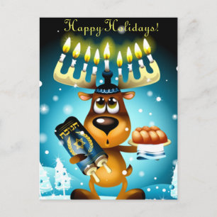Hanukkah Reindeer Helg Vykort